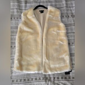 A/X Armani Exchange Cream Faux Fur Vest